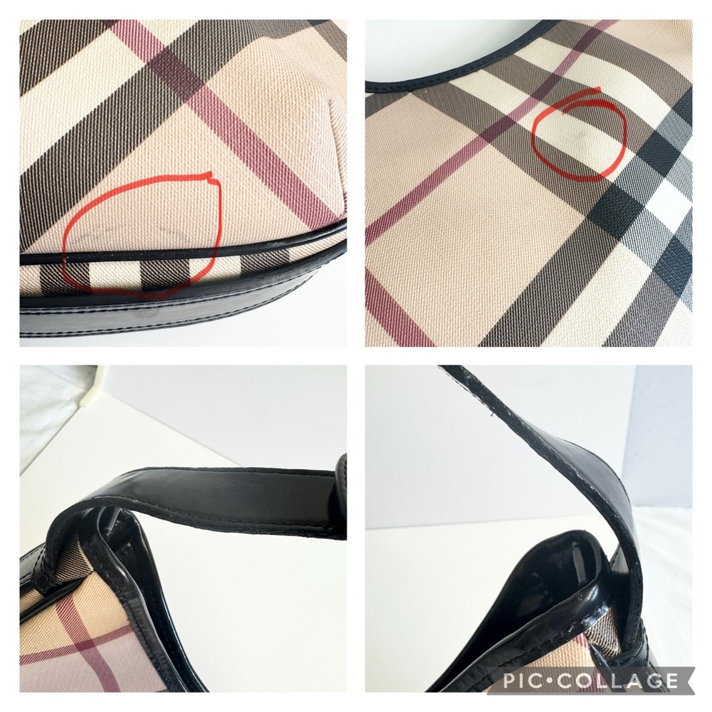 Burberry Black and Cream Checkered Hobo Bag - Picture 14 of 15